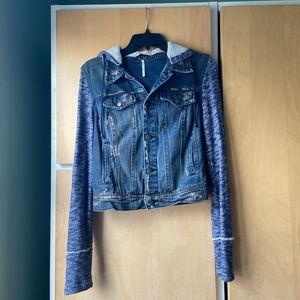 Free People jean knit jacket
